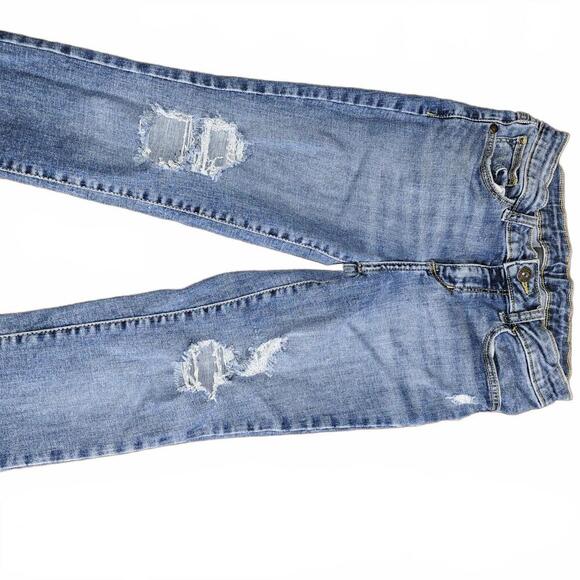 Womens Distressed Blue Denim Jeans Size 12 - Picture 3 of 5